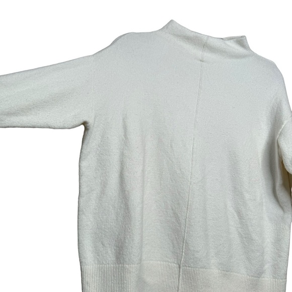 Nordstrom Collection Sweater M  Funnel Neck Wool Blend Ivory White - Picture 2 of 8